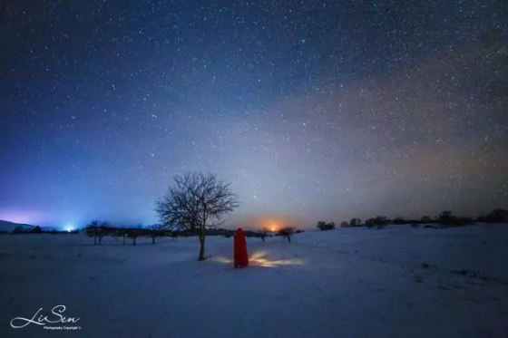 壩上雪域星空冬日攝影